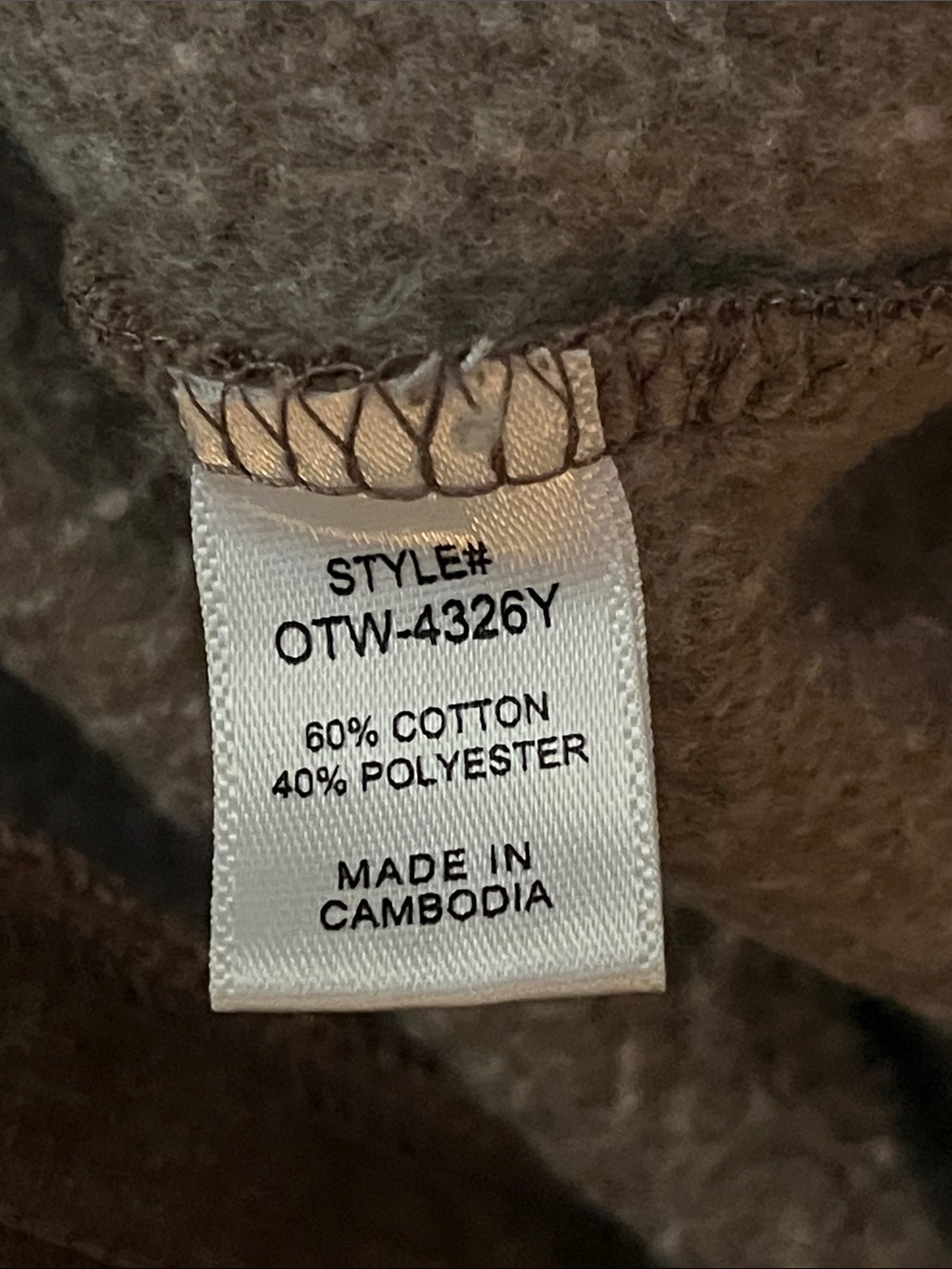 Zenana Acid Washed Brown Snap Mock-Neck Pullover Sweatshirt w/Flap Chest Pockets - Picture 11 of 12